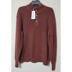 Southern Tide Westmont Jade Sweater Men XL Heavy Waffle Knit Quarter Button